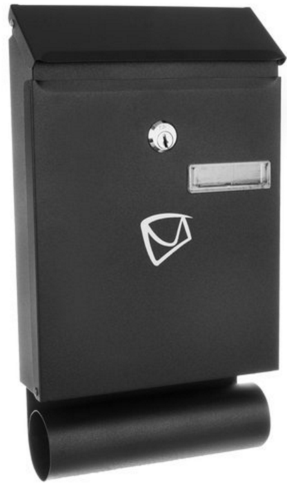 Cutie Postala idealStore XmailBox, din Otel Galvanizat, include Kit de Instalare, Fereastra cu Vizor, Capac Acoperit, Culoare Negru