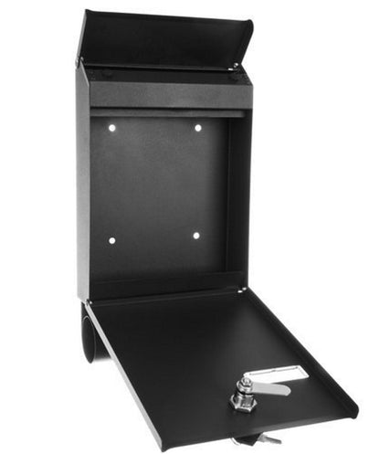 Cutie Postala idealStore XmailBox, din Otel Galvanizat, include Kit de Instalare, Fereastra cu Vizor, Capac Acoperit, Culoare Negru