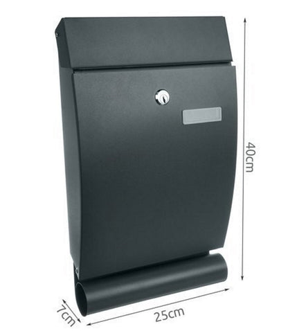 Cutie Postala idealStore XmailBox, din Otel Galvanizat, include Kit de Instalare, Fereastra cu Vizor, Capac Acoperit, Culoare Gri