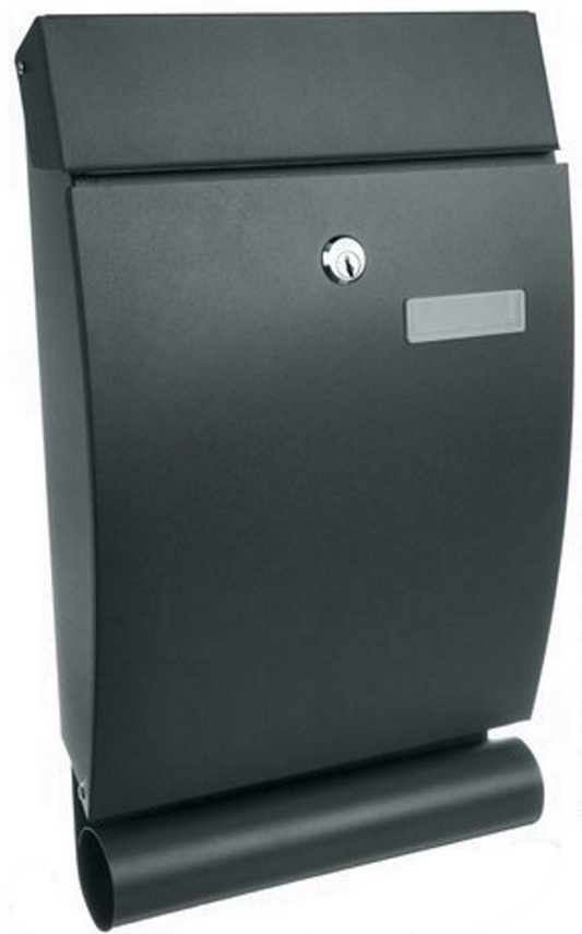 Cutie Postala idealStore XmailBox, din Otel Galvanizat, include Kit de Instalare, Fereastra cu Vizor, Capac Acoperit, Culoare Gri