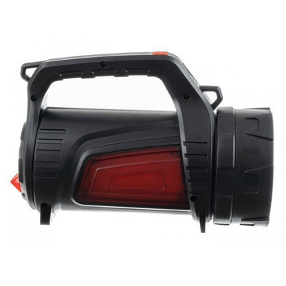 Lanterna LED idealSTORE cu Power Bank 8000mAh, Raza iluminare 500m, 1200 lumeni, Carcasa Ranforsata, Rezistenta la Apa si Praf, 7 Moduri de iluminare, Lumina Rosie de Alarma, iluminare Laterala, Curea de Umar