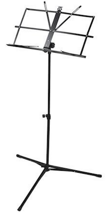 Stativ pentru Partituri ideal Store, Inaltime Reglabila 65cm-90cm-123cm, Unghi Reglabil, Stalp Telescopic, Baza cu Trei Picioare, Pliabil, contine Husa de Depozitare, culoare Negru