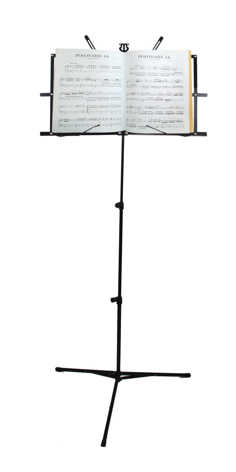 Stativ pentru Partituri ideal Store, Inaltime Reglabila 65cm-90cm-123cm, Unghi Reglabil, Stalp Telescopic, Baza cu Trei Picioare, Pliabil, contine Husa de Depozitare, culoare Negru