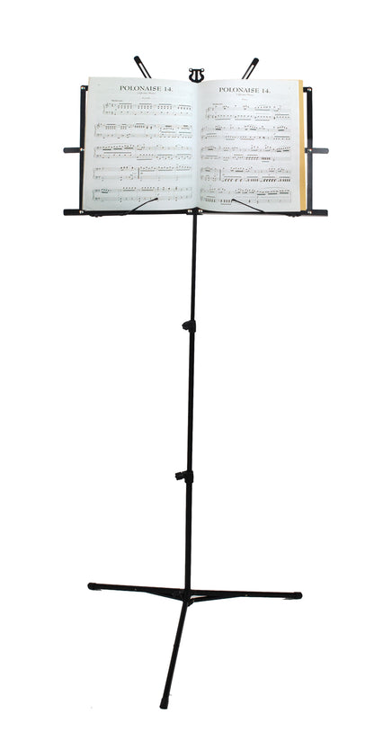 Stativ pentru Partituri ideal Store, Inaltime Reglabila 65cm-90cm-123cm, Unghi Reglabil, Stalp Telescopic, Baza cu Trei Picioare, Pliabil, contine Husa de Depozitare, culoare Negru