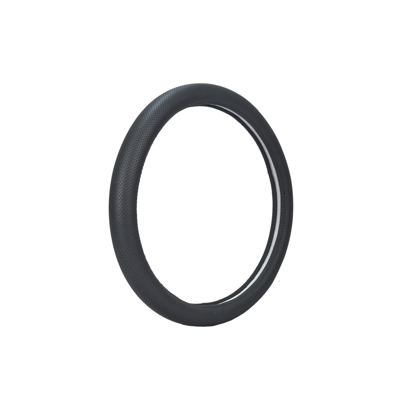 Husa de volan cu gaurele PREMIUM, Marimea M 37-38cm, Imitatie de piele pentru un aspect placut al masinii si un confort sporit, Reduce gradul de oboseala, permite manevrarea mult mai usoara a volanului si protejeaza impotriva degradarii, Negru