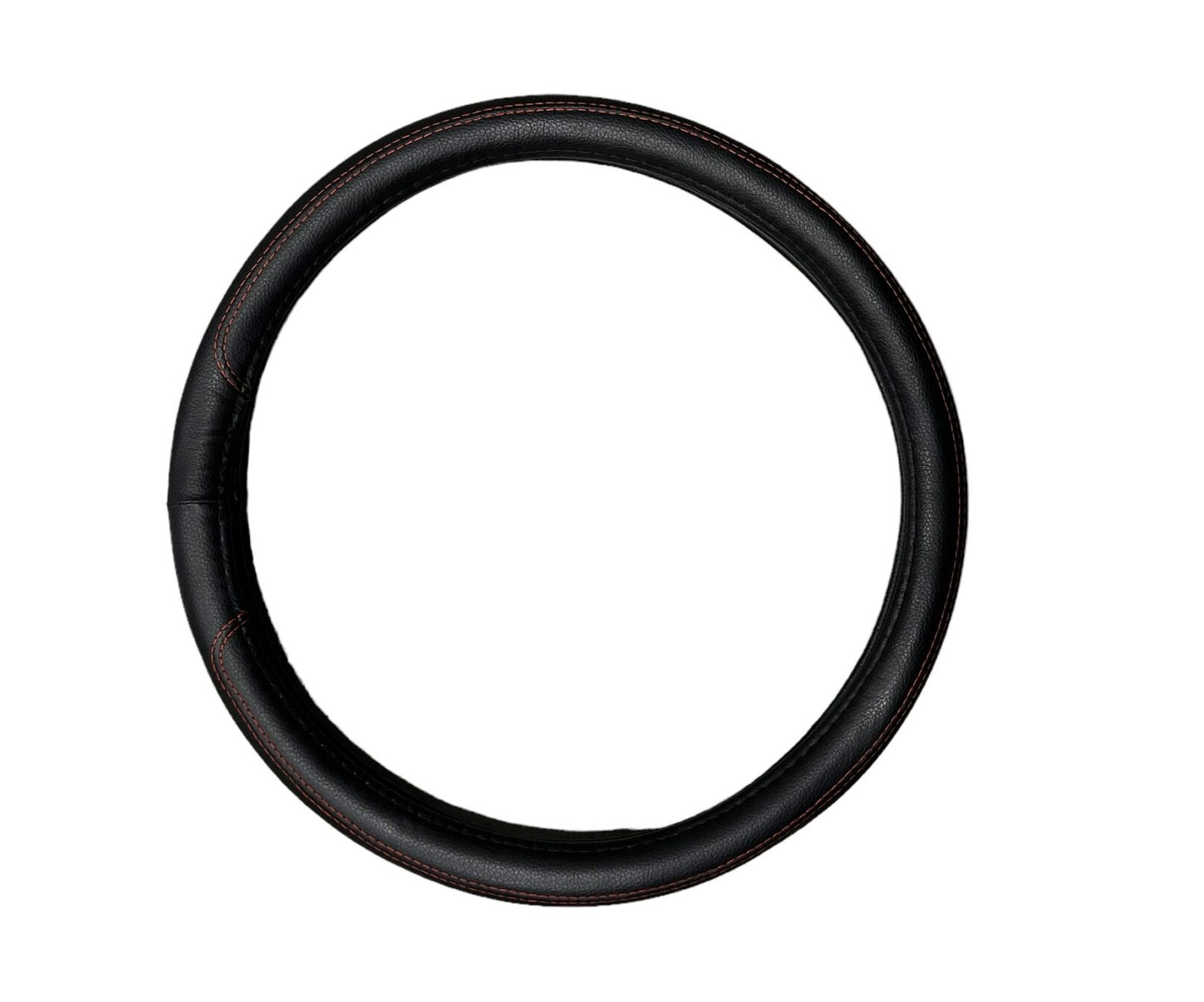 Husa de volan PREMIUM, Cusatura Rosie, Marimea M 37-38cm, Imitatie de piele pentru un aspect placut al masinii si un confort sporit, Reduce gradul de oboseala, permite manevrarea mult mai usoara a volanului si protejeaza impotriva degradarii, NEGRU