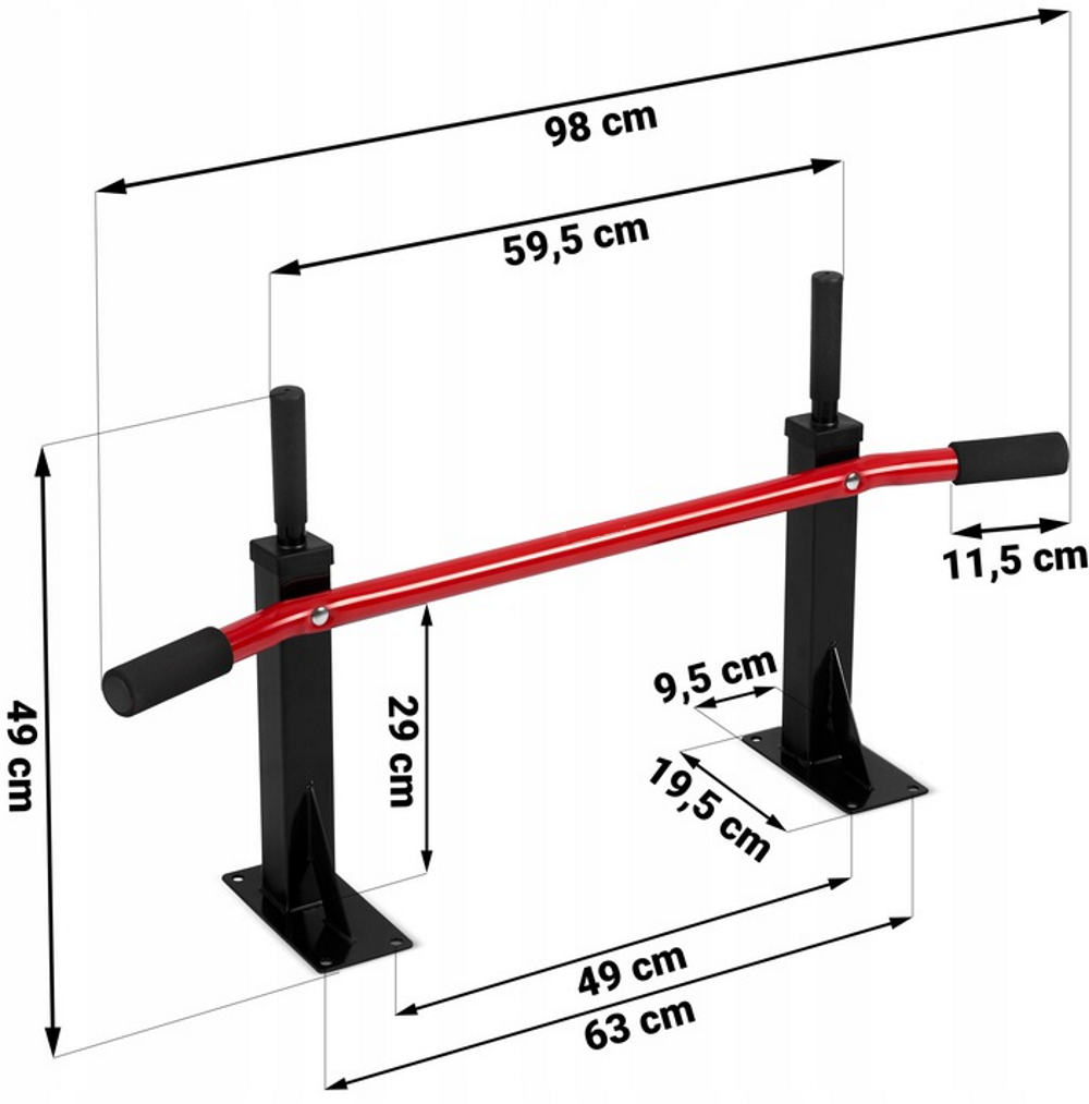 Bara de Tractiuni idealSTORE NS Sport Collection Dimensiuni 98 x 49 x 19 cm Structura din otel armat 4 manere antiderapante Montaj pe Tavan/Perete Ajuta la dezvoltarea musculaturii, Sarcina 150 kg