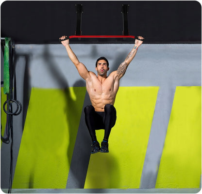 Bara de Tractiuni idealSTORE Sport Collection Dimensiuni 100 x 43 x 31 cm Structura din otel armat, 4 manere antiderapante, Montaj pe Tavan/Perete, Sarcina 150 kg