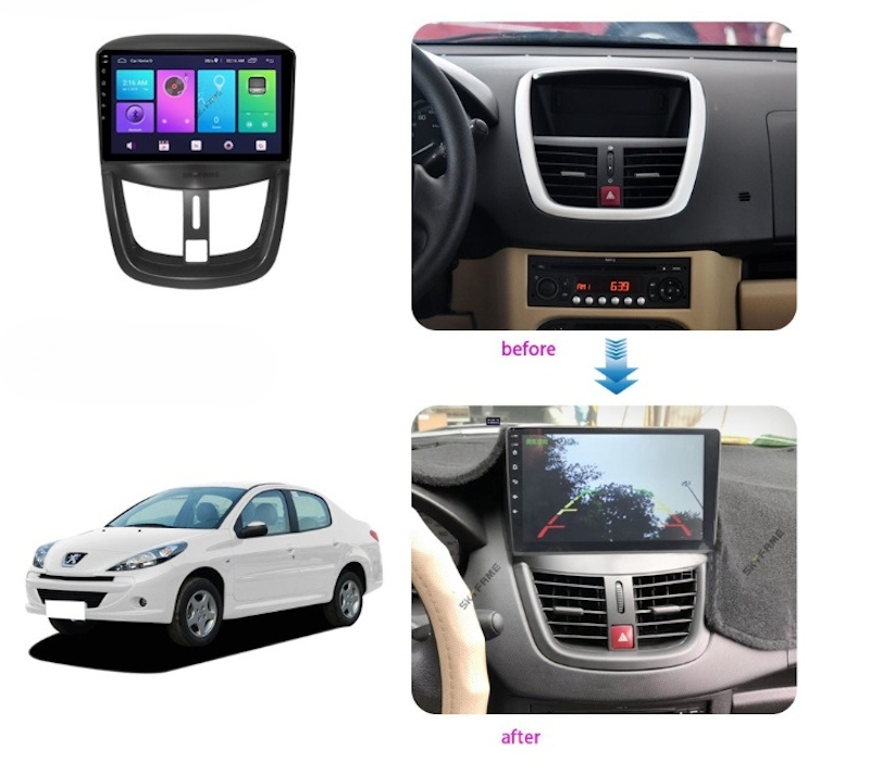 Rama Navigatie 9 idealSTORE, Cablaj si Modul Canbus Inclus compatibila Peugeot 206+ 2006-2015, pentru Radio MP3, MP5 Player 2DIN ANDROID Ecran 9 si 9.7