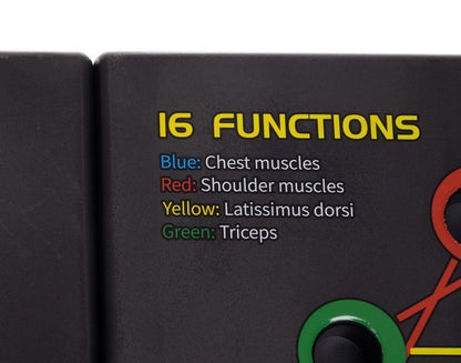 Placa de Exercitii idealStore XFunctions 16in1, cu Manere push-up, Multifunctionala, Pliabila, Stabil, Recomandat pentru incepatori si avansati, Multicolor