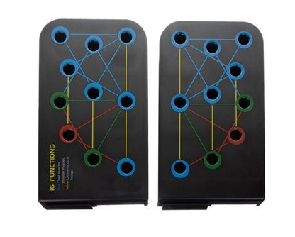 Placa de Exercitii idealStore XFunctions 16in1, cu Manere push-up, Multifunctionala, Pliabila, Stabil, Recomandat pentru incepatori si avansati, Multicolor