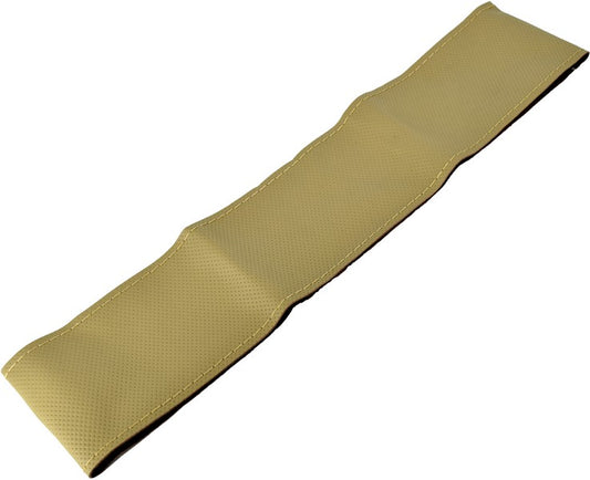 Husa volan IdealSTORE piele cu gaurele LUX399 marimea M bej, piele-ac si ata