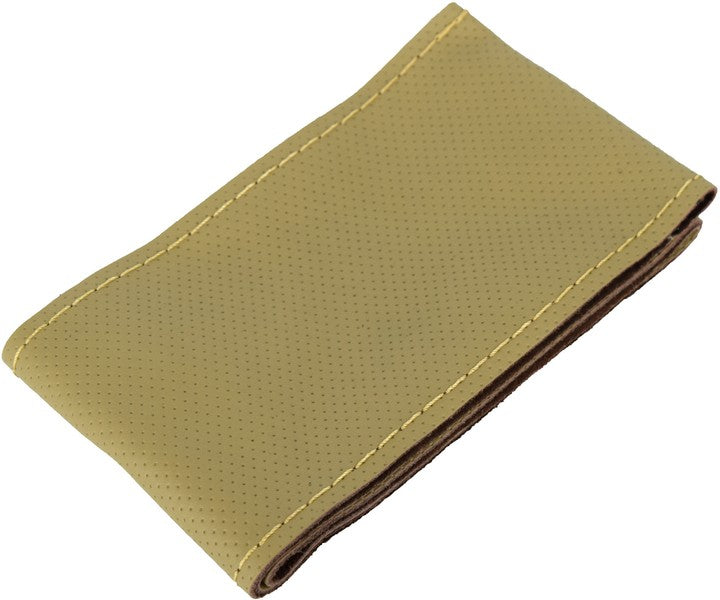 Husa volan IdealSTORE piele cu gaurele LUX399 marimea M bej, piele-ac si ata