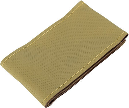 Husa volan IdealSTORE piele cu gaurele LUX399 marimea M bej, piele-ac si ata