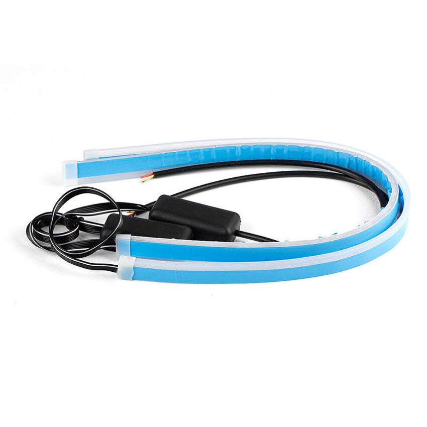 Set banda IdealSTORE DRL LED 60 cm cu functie de semnalizare flow lumina alba e- smnalizare galbena 12V, Lungime 60 cm