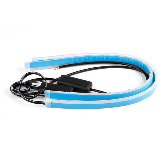 Set banda IdealSTORE DRL LED 60 cm cu functie de semnalizare flow lumina alba e- smnalizare galbena 12V, Lungime 60 cm