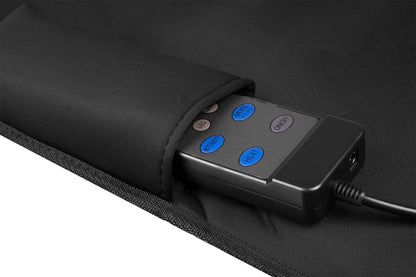 Saltea de Masaj Corporal idealSTORE, 12 Motoare de Masaj, 3 Nivele de Intensitate, 5 Moduri de Masaj, Functie de Incalzire, 20 Moduri de Operare, Geanta Depozitare