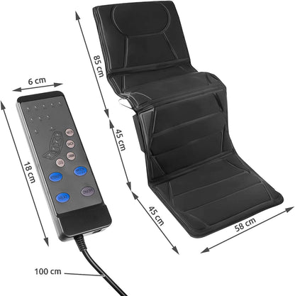 Saltea de Masaj Corporal idealSTORE, 12 Motoare de Masaj, 3 Nivele de Intensitate, 5 Moduri de Masaj, Functie de Incalzire, 20 Moduri de Operare, Geanta Depozitare