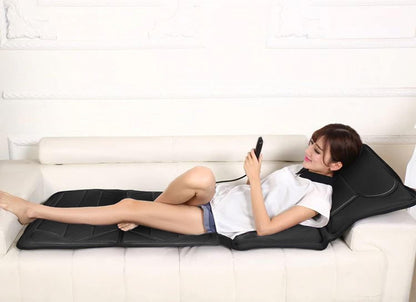 Saltea de Masaj Corporal idealSTORE, 12 Motoare de Masaj, 3 Nivele de Intensitate, 5 Moduri de Masaj, Functie de Incalzire, 20 Moduri de Operare, Geanta Depozitare