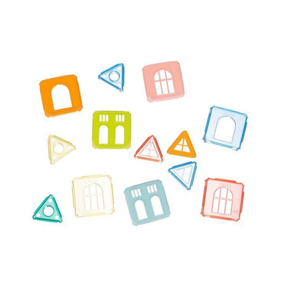 Joc Educativ cu Bastonase Magnetice, Magnetic Cubs idealStore, Contine 328 Piese, Diverse Forme si Culori, Materiale Sigure si Durabile, 2 Masinute Incluse, Stimuleaza Creativitatea, Imaginatia, Dexteritatea