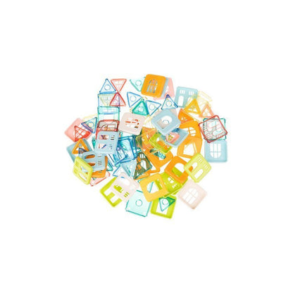 Joc Educativ cu Bastonase Magnetice, Magnetic Cubs idealStore, Contine 328 Piese, Diverse Forme si Culori, Materiale Sigure si Durabile, 2 Masinute Incluse, Stimuleaza Creativitatea, Imaginatia, Dexteritatea