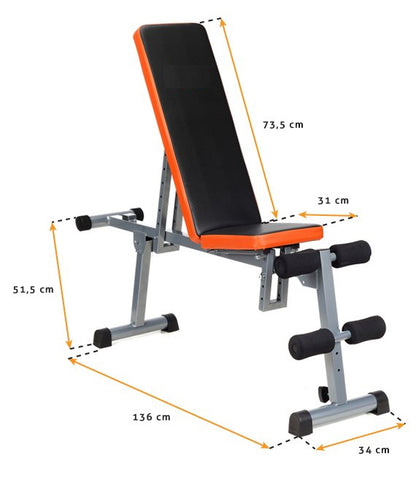 Aparat multifunctional fitness Classic Edition idealSTORE, Reglarea unghiului spatarului in 9 trepte, Constructie din otel stabila, Tapiterie moale, Greutate maxima 110 kg