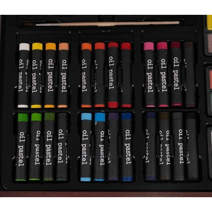 Set Pictura si Desen ARTIST CREATIVE IdealStore, Maro , Dimensiune - 37 x 8 x 23 cm ,143 de piese compartimentate in valiza oferind in acelasi timp protectie si ordine