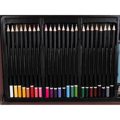 Set Pictura si Desen ARTIST CREATIVE IdealStore, Maro , Dimensiune - 37 x 8 x 23 cm ,143 de piese compartimentate in valiza oferind in acelasi timp protectie si ordine
