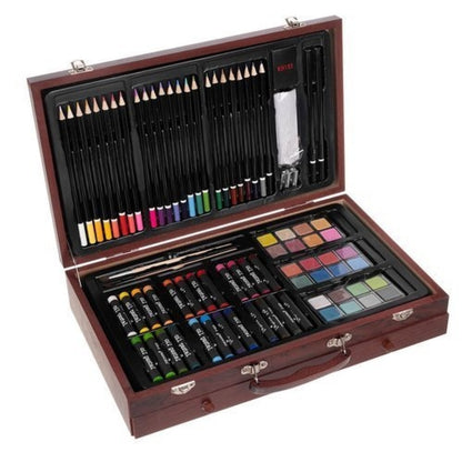 Set Pictura si Desen ARTIST CREATIVE IdealStore, Maro , Dimensiune - 37 x 8 x 23 cm ,143 de piese compartimentate in valiza oferind in acelasi timp protectie si ordine