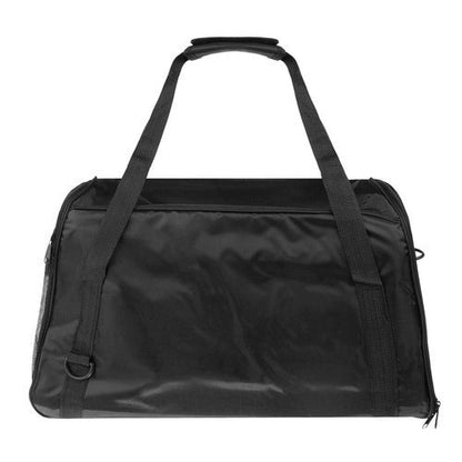 Geanta de transport animale idealStore AnimalSafeBag, cu Maner si Curea de Umar, Material Ventilat si Rezistent, Sarcina maxima 8 kg, culoare Negru