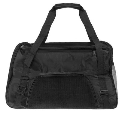 Geanta de transport animale idealStore AnimalSafeBag, cu Maner si Curea de Umar, Material Ventilat si Rezistent, Sarcina maxima 8 kg, culoare Negru