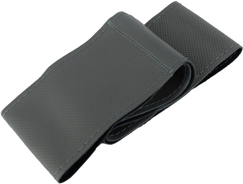 Husa volan IdealSTORE piele cu gaurele LUX399 marimea M gri, piele-ac si ata