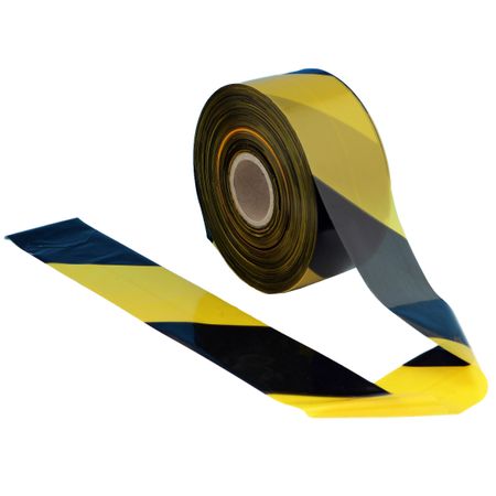 Rola Banda Delimitare Santier idealStore Negru/Galben, 5cmX200m