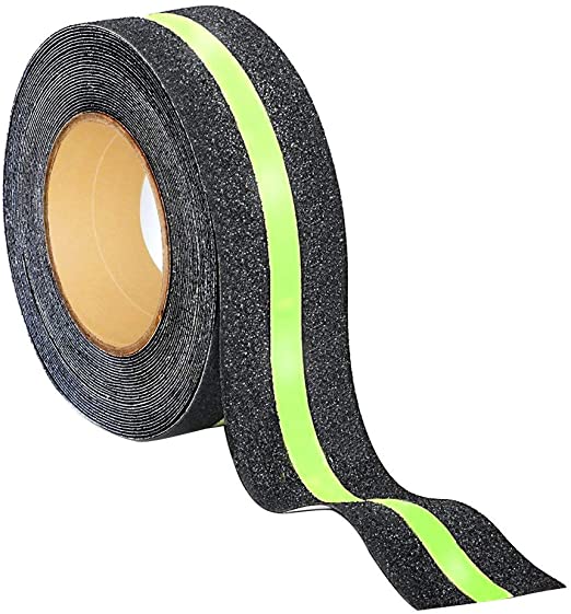 Banda adeziva antialunecare negru verde fosforescent 5cm X 5m HPT08