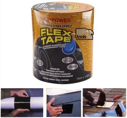 Banda idealStore Rezistenta la Apa, Super Adeziva Flex Tape, 10cm x 1,5m