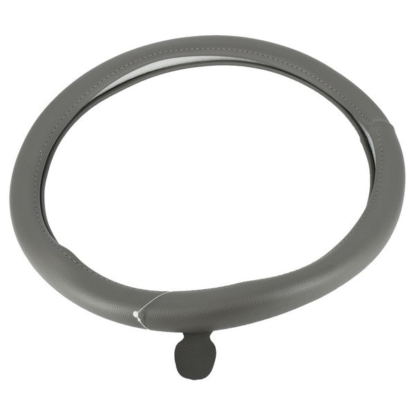 Husa volan imitatie piele universala IdealSTORE fara gaurele, marime M, culoare gri