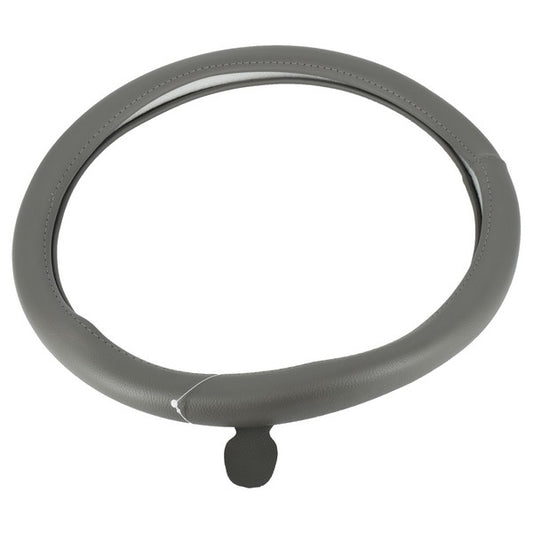 Husa volan imitatie piele universala IdealSTORE fara gaurele, marime M, culoare gri