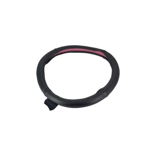 Husa de volan idealSTORE PREMIUM, Marimea M 37-39cm, Model cu gaurele din piele pentru un aspect placut al masinii si un confort sporit, Reduce gradul de oboseala, permite manevrarea mult mai usoara a volanului si protejeaza impotriva degradarii, NEGRU