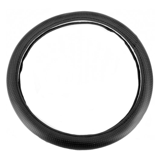 Husa volan universala IdealSTORE din piele cu gaurele, marime XL 42cm, culoare negru