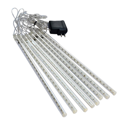 Instalatie Turturi IDL, 160 led-uri albe cu lumina rece cuprinse in 8 tuburi cu efect de 'fulg de nea' ce confera un aspect primitor casei, Grad de protectie IP44 ce protejeaza impotriva corpurilor solide si a apei pulverizate