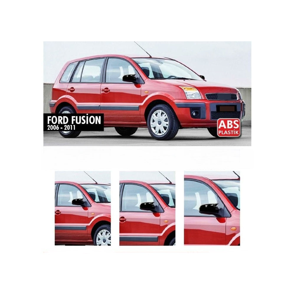 Set 2 Capace Oglinzi tip BATMAN idealSTORE pentru Ford Focus II, Fiesta, Fusion, culoare Piano Black - Negru Lucios, Montaj Usor, Rezistent UV, Material Premium