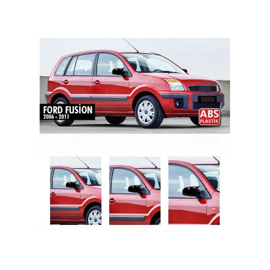 Set 2 Capace Oglinzi tip BATMAN idealSTORE pentru Ford Focus II, Fiesta, Fusion, culoare Piano Black - Negru Lucios, Montaj Usor, Rezistent UV, Material Premium