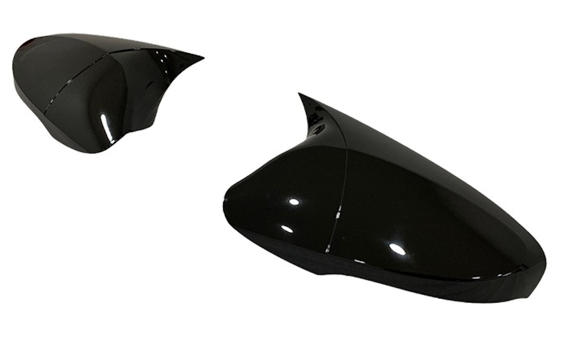 Set 2 Capace Oglinzi tip BATMAN idealSTORE pentru Hyundai i30, Elantra, Accent Blue, culoare Piano Black - Negru Lucios, Montaj Usor, Rezistent UV, Material Premium