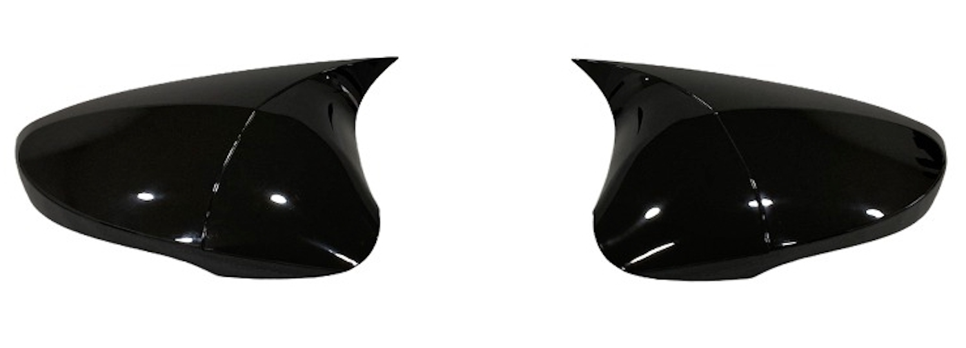 Set 2 Capace Oglinzi tip BATMAN idealSTORE pentru Hyundai i30, Elantra, Accent Blue, culoare Piano Black - Negru Lucios, Montaj Usor, Rezistent UV, Material Premium