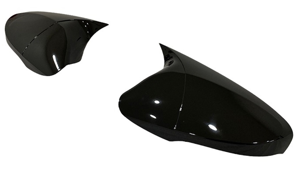Set 2 Capace Oglinzi tip BATMAN idealSTORE pentru Ford Focus II, Fiesta 2006, Fusion 2006, culoare Piano Black - Negru Lucios, Montaj Usor, Rezistent UV, Material Premium