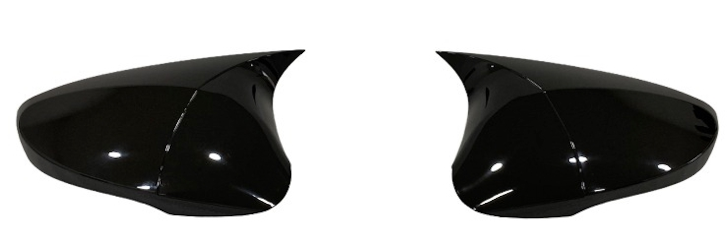 Set 2 Capace Oglinzi tip BATMAN idealSTORE pentru Ford Focus II, Fiesta 2006, Fusion 2006, culoare Piano Black - Negru Lucios, Montaj Usor, Rezistent UV, Material Premium