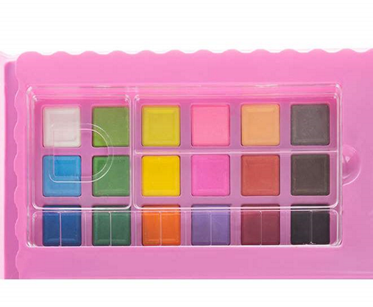 Set XXL de desen si pictura pentru copii SUPER ART IdealStore, cu valiza organizatoare, roz contine 208 piese, Dimensiune- 31 x 41 x 5 cm, pentru a incepe o aventura artistica