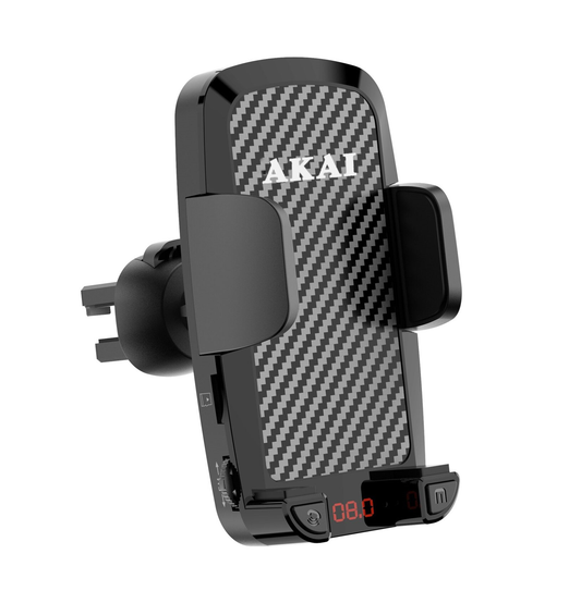 Suport Telefon idealSTORE cu Functie de Transmitator FM Incarcator si Functie Blueooth, Alimentare 12V-24V, SNR >60dB, Suporta MP3/WAV, 20Hz-15Khz, Bluetooth Versiunea 5,3, Alimentare holder 5V/1A