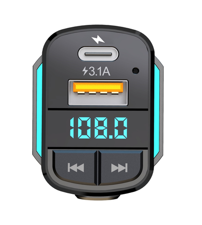 Modulator FM idealSTORE cu trei tipuri mufe de incarcare tip C, micro USB si Lightening, Frecventa-20Hz-20KHz, Lumini- LED, Bth -+2dbm, Radio FM -87,5-108MHz, Functia de apelare maini libere, MP3, WAV, Material ABS+PC, 12V-24V, Bluetooth -5,3, TF/card