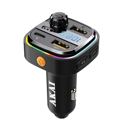 Modulator FM idealSTORE cu Bluetooth si Functie de Incarcare, Radio FM87,5-108MHz, Functie de apelare maini libere, Sloturi USB, Card TF, Lumini-LED, Frecventa -20Hz-20KHz, Bt -+2dbm, MP3, WAV, MIC 0,5 ~ 2M, Versiunea Bluetooth -5,3